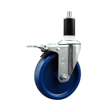 Service Caster 5'' SS Solid Poly Swivel 1-3/8'' Expanding Stem Caster Total Lock Brake SCC-SSEXTTL20S514-SPUS-138
